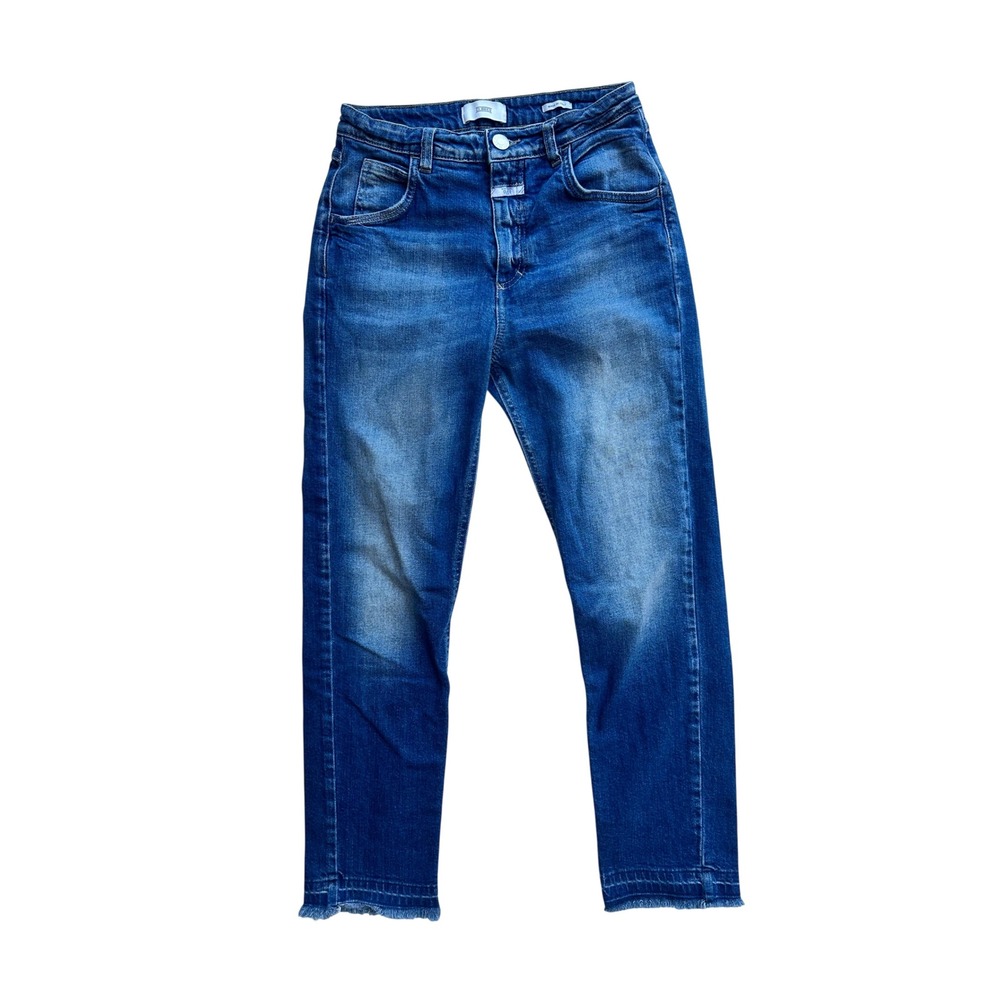 Closed Heartbreaker Jeans Womens 25 Blue Slim Straight Raw Hem Made in Italy
